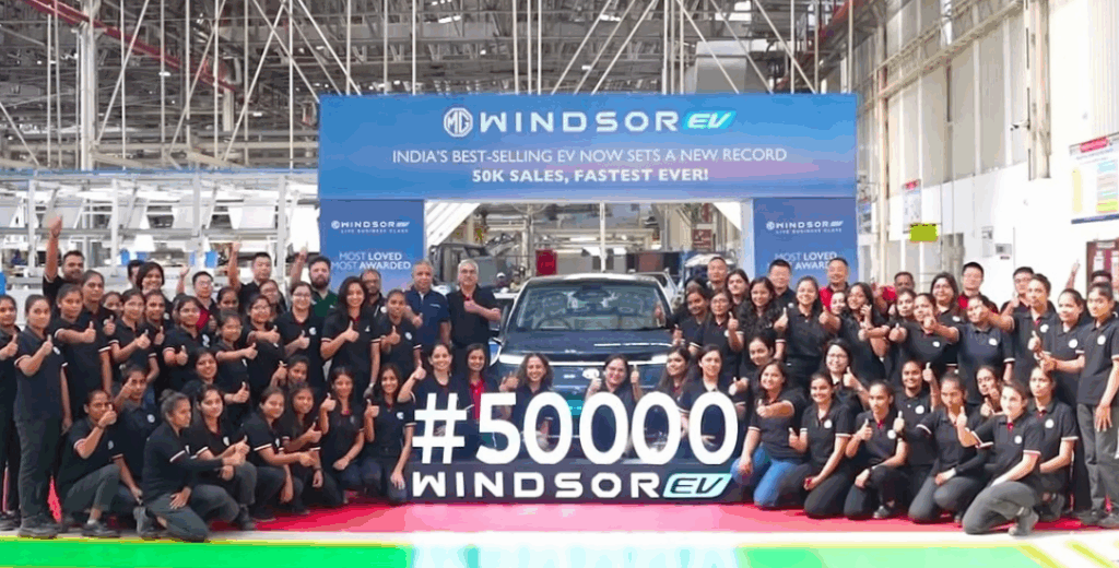 MG Windsor Sets New Benchmark: Fastest EV to Reach 50,000 Sales in India